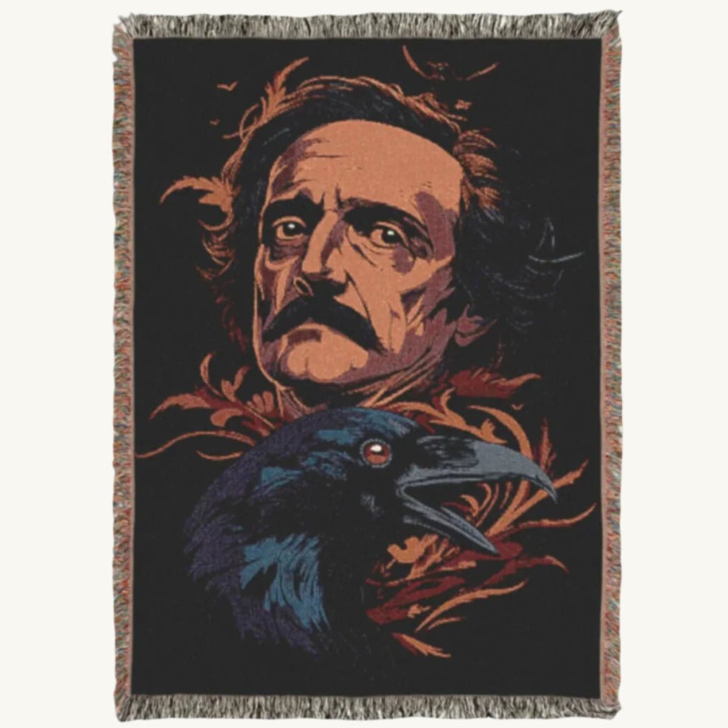 The Nevermore & Evermore Raven Woven Blanket - Jaded Lament