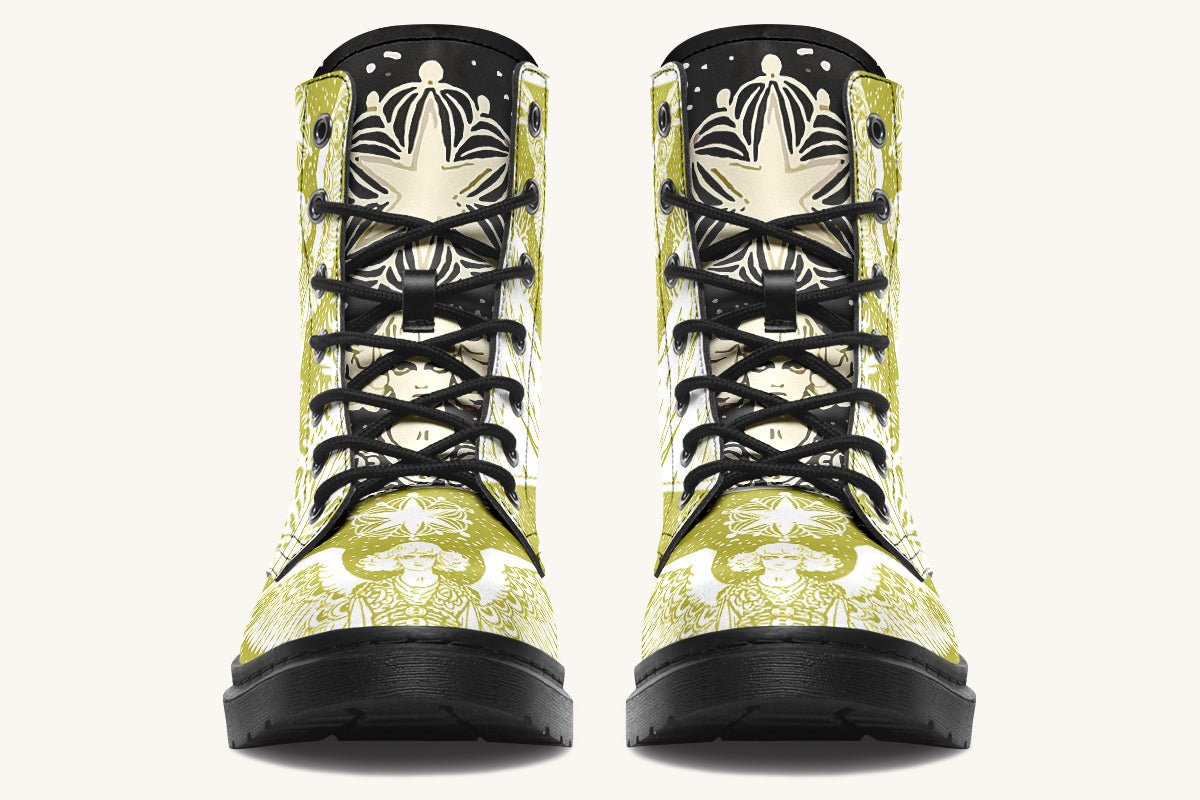 Call Upon the Star Green White Boots - Jaded Lament