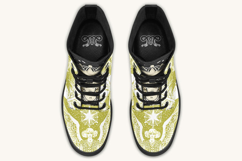 Call Upon the Star Green White Boots - Jaded Lament