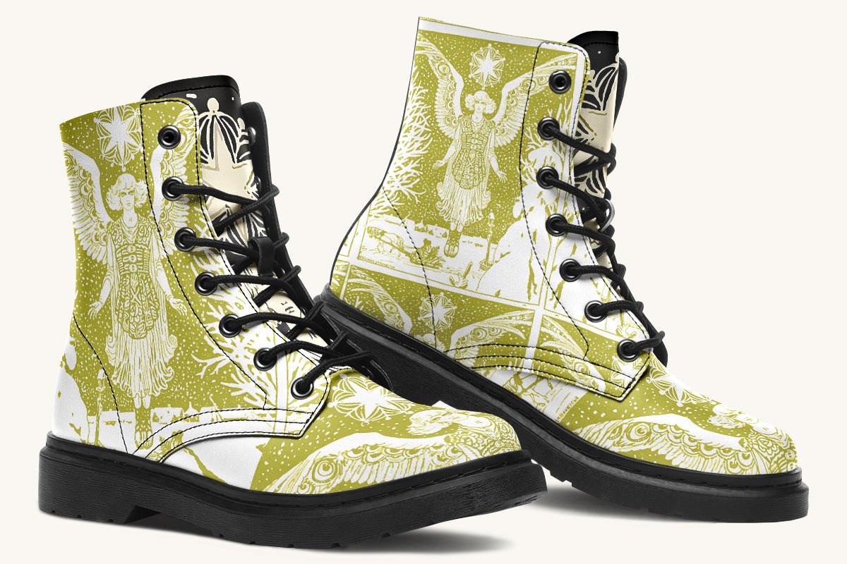 Call Upon the Star Green White Boots - Jaded Lament