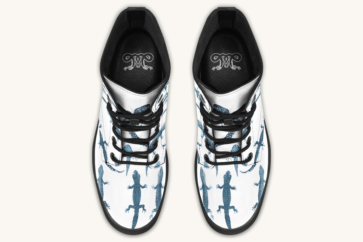 March of the Lizards Blue White Boots - Jaded Lament