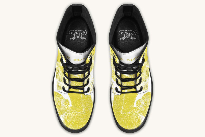 The Sloth Stays Yellow White Boots - Jaded Lament