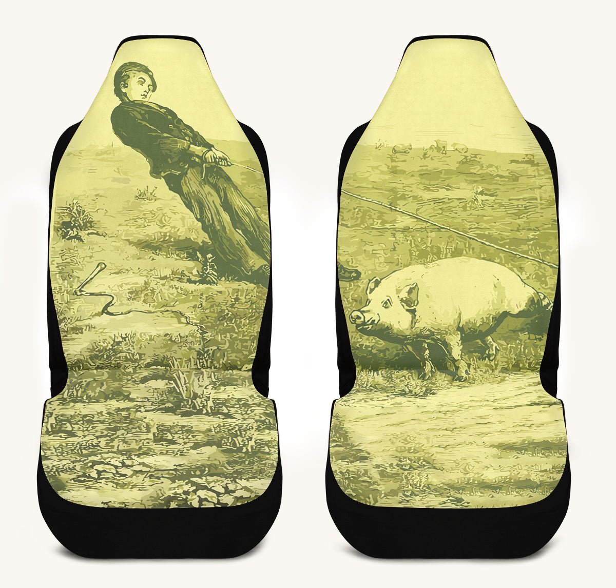 A Pig And His Boy Car Seat Cover - Jaded Lament