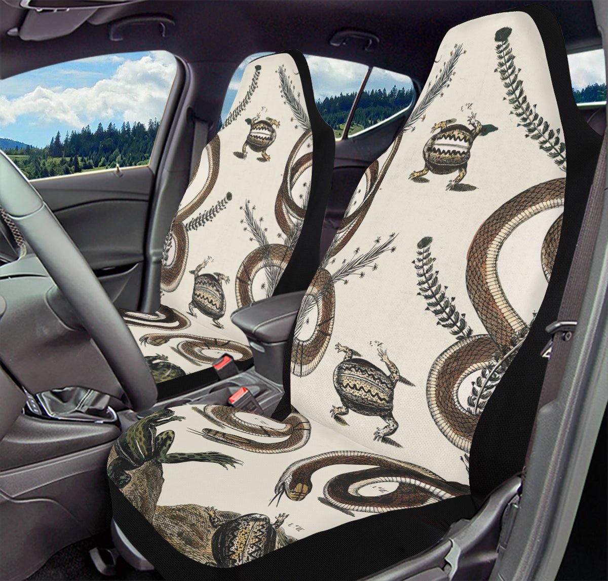 An Arrangement of Frogs and Snakes Car Seat Cover - Jaded Lament