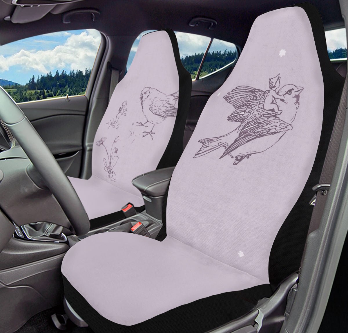 Feather And Cloud Car Seat Cover - Jaded Lament
