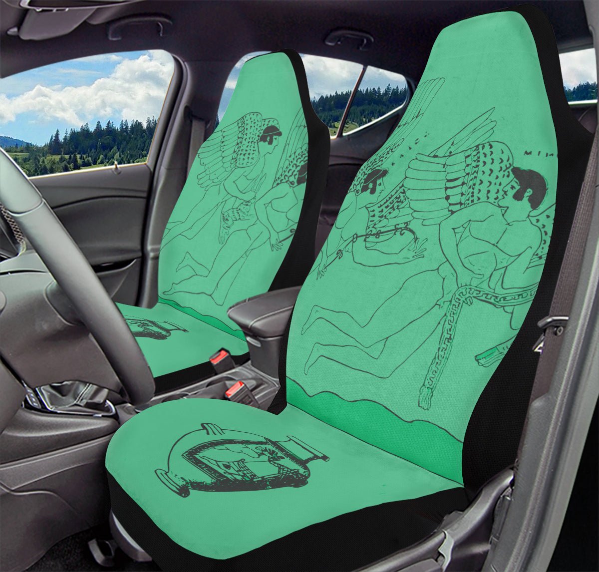 Love Gods in Flight Car Seat Cover - Jaded Lament