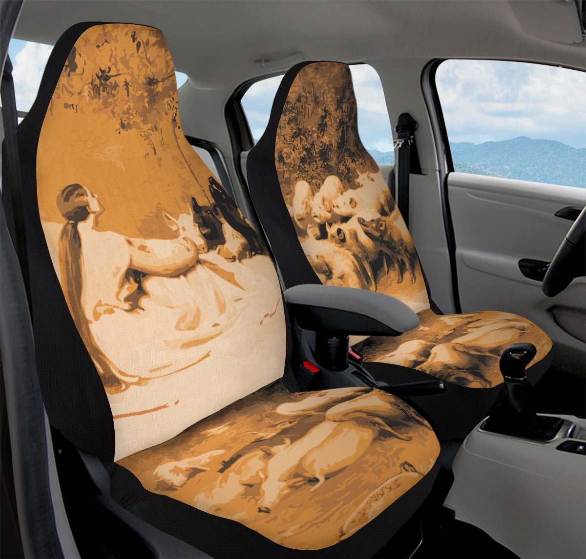 Swine Eyed and Listening to Circe Car Seat Cover - Jaded Lament