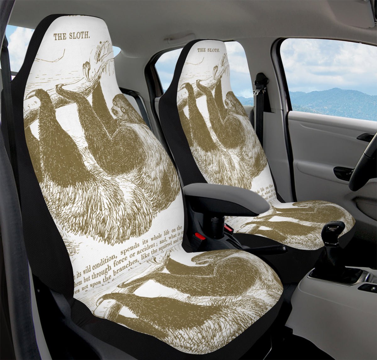The Sloth Stays Brown Car Seat Cover - Jaded Lament