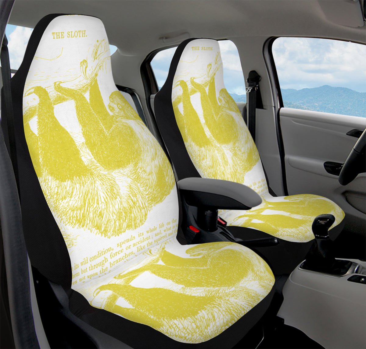 The Sloth Stays Yellow Car Seat Cover - Jaded Lament