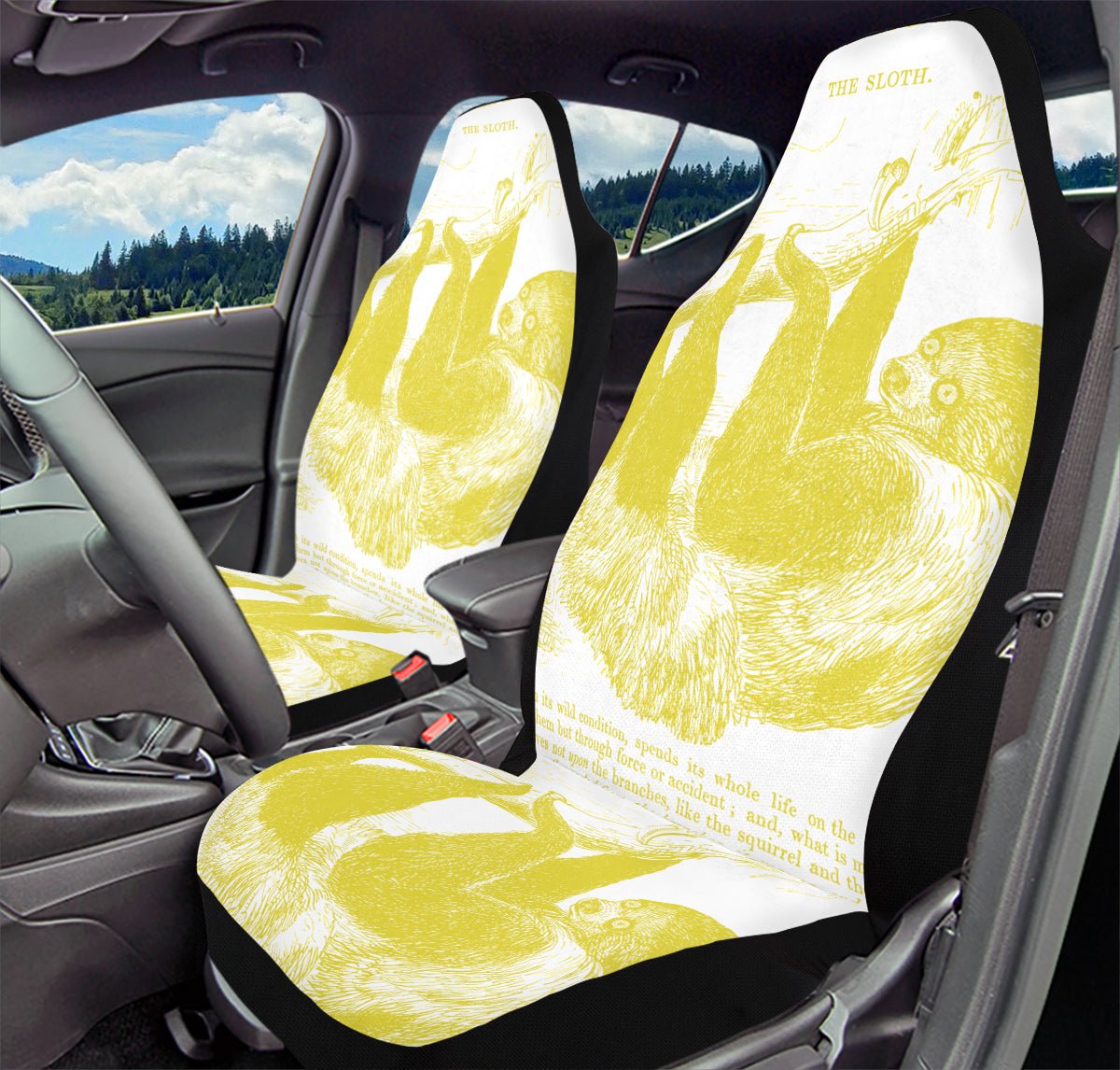 The Sloth Stays Yellow Car Seat Cover - Jaded Lament