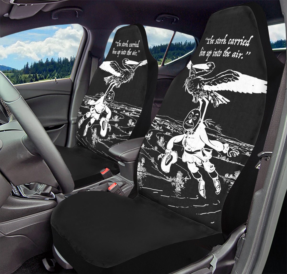 WOZ STORK AND SCARECROW Car Seat Cover - Jaded Lament
