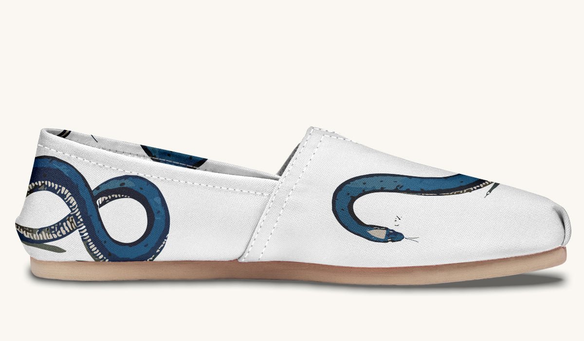 The Blue Coil Snow Snake White Casual Shoes - Jaded Lament