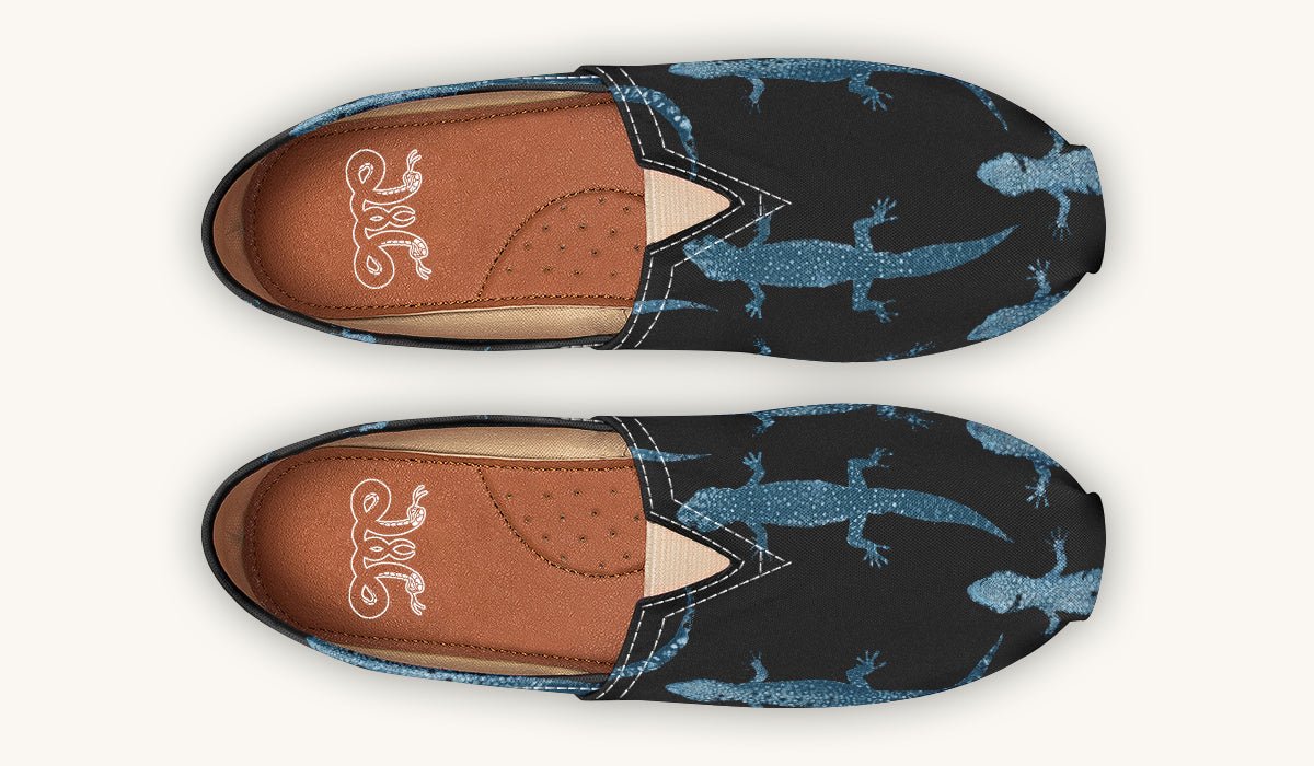 March of the Lizards Blue Black Casual Shoes - Jaded Lament