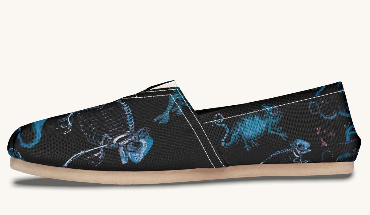 Reptilian in Bloom Black and Gold Casual Shoes - Jaded Lament