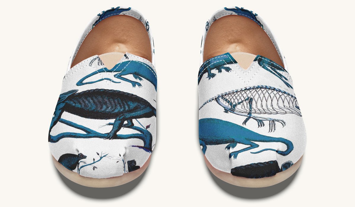 Reptilian in Bloom White and Gold Casual Shoes - Jaded Lament