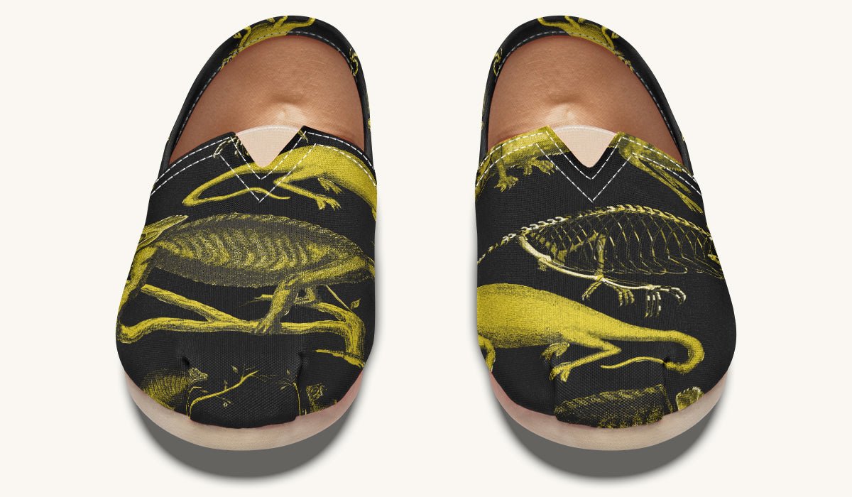 Reptilian in Bloom Black and Blue Casual Shoes - Jaded Lament