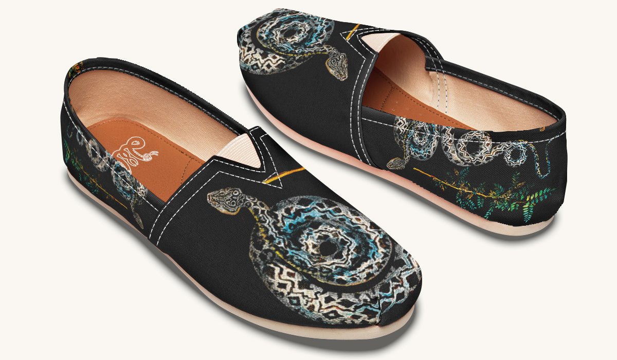 Serpent in Bloom Silver Snake Casual Shoes - Jaded Lament