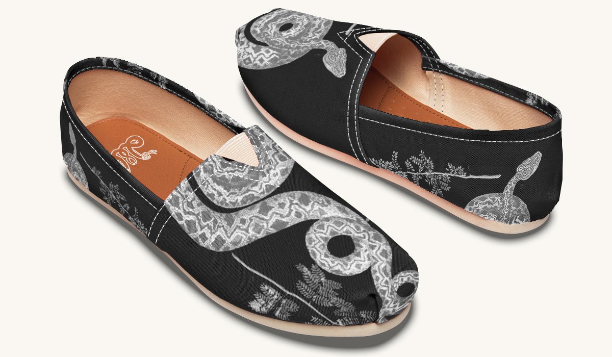 Serpent in Bloom Gold on White Casual Shoes - Jaded Lament