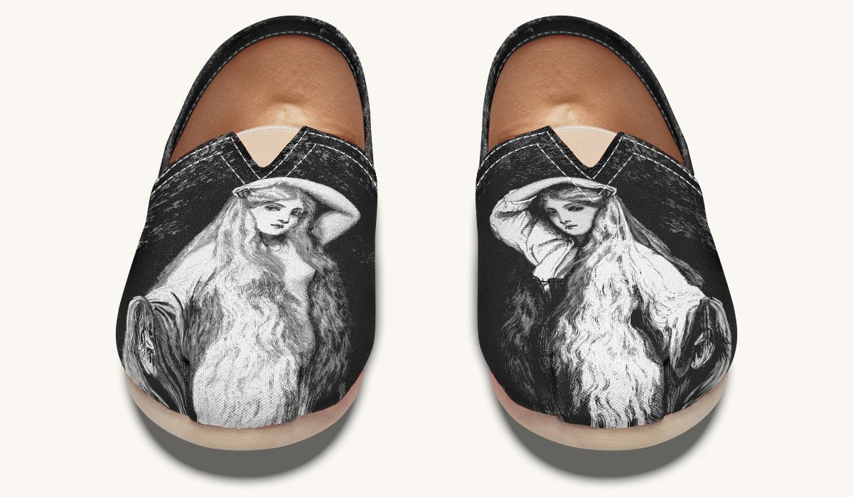 She Watched the Bones Sink Black Casual Shoes - Jaded Lament