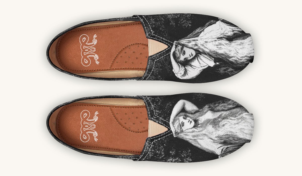 She Watched the Bones Sink Black Casual Shoes - Jaded Lament