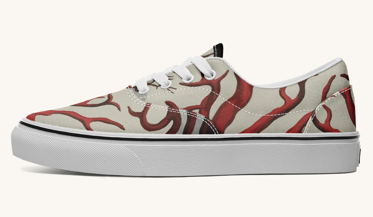 A Bloodroot Coral Sea Classic Shoes - Jaded Lament