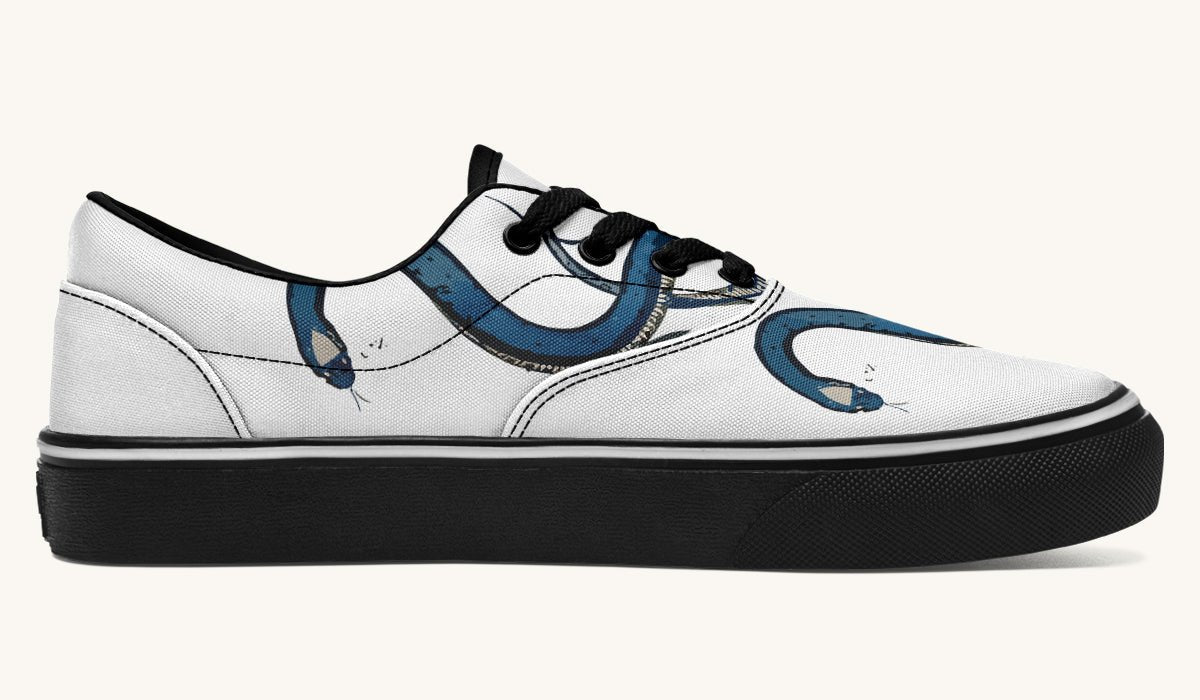 Blue Snake White Classic Shoes - Jaded Lament