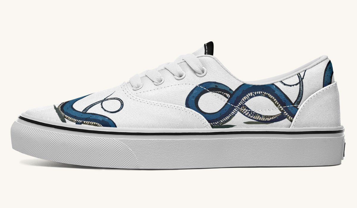 Blue Snake White Classic Shoes - Jaded Lament