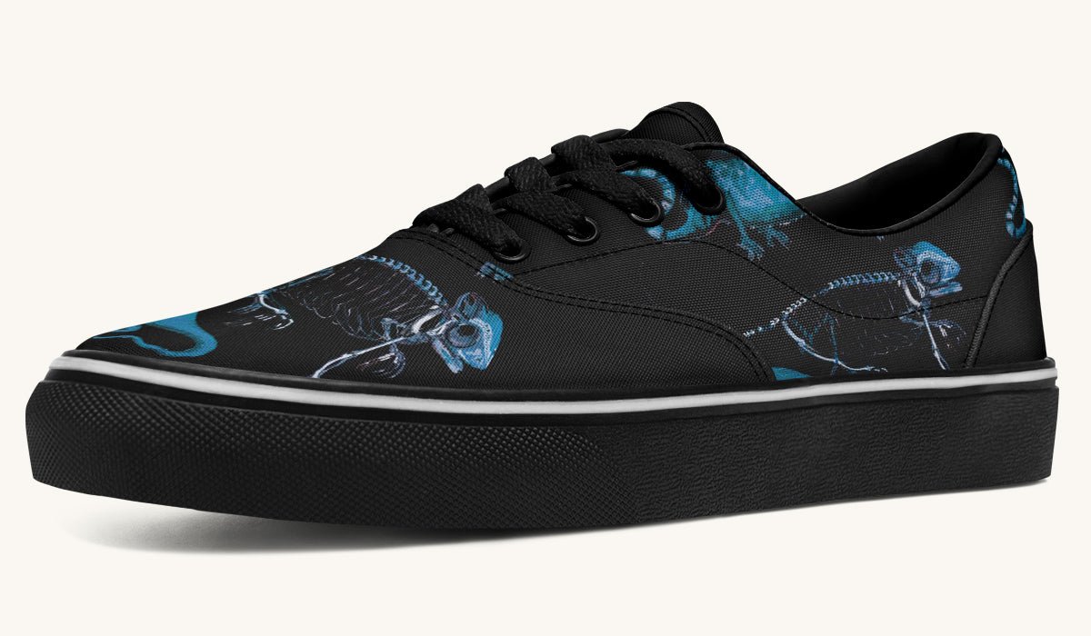 Reptilian In Bloom Blue Black Classic Shoes - Jaded Lament