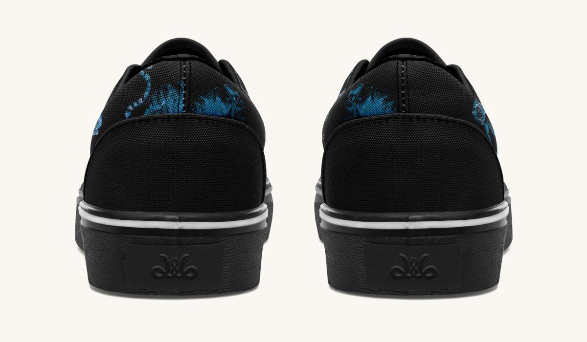 Reptilian In Bloom Blue Black Classic Shoes - Jaded Lament