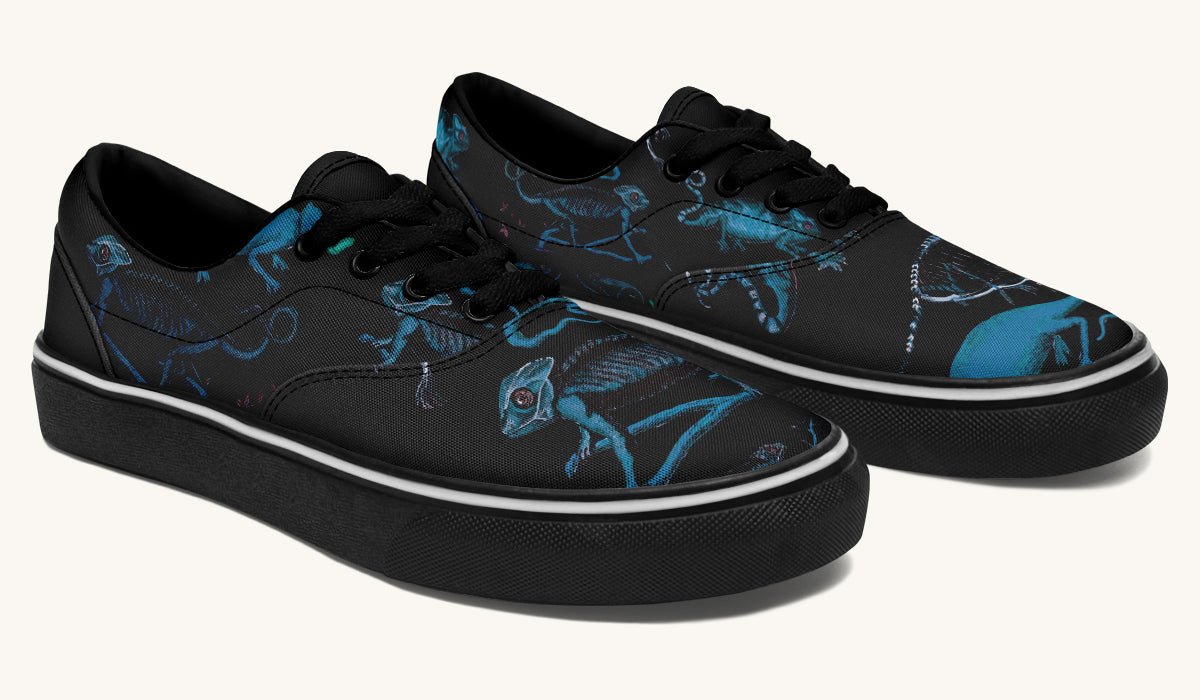 Reptilian In Bloom Blue Black Classic Shoes - Jaded Lament