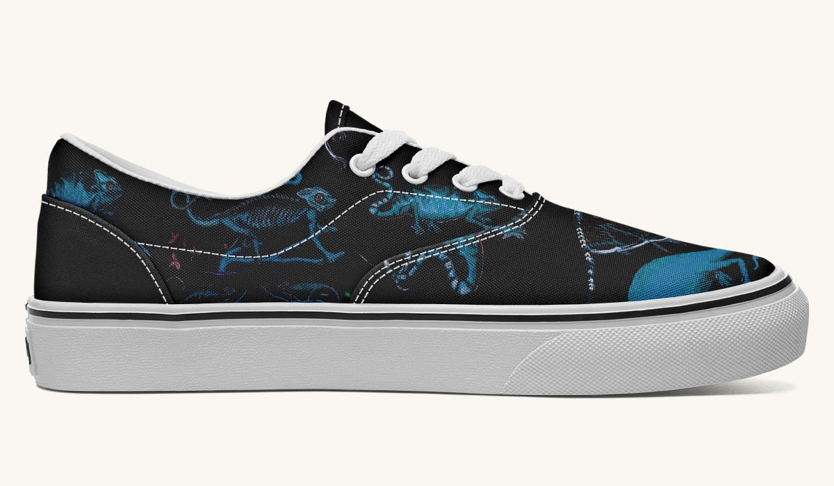 Reptilian In Bloom Blue Black Classic Shoes - Jaded Lament
