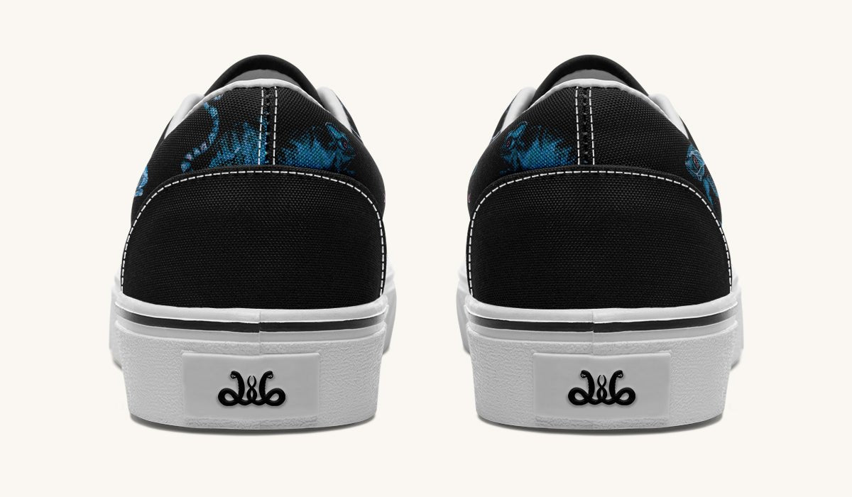 Reptilian In Bloom Blue Black Classic Shoes - Jaded Lament