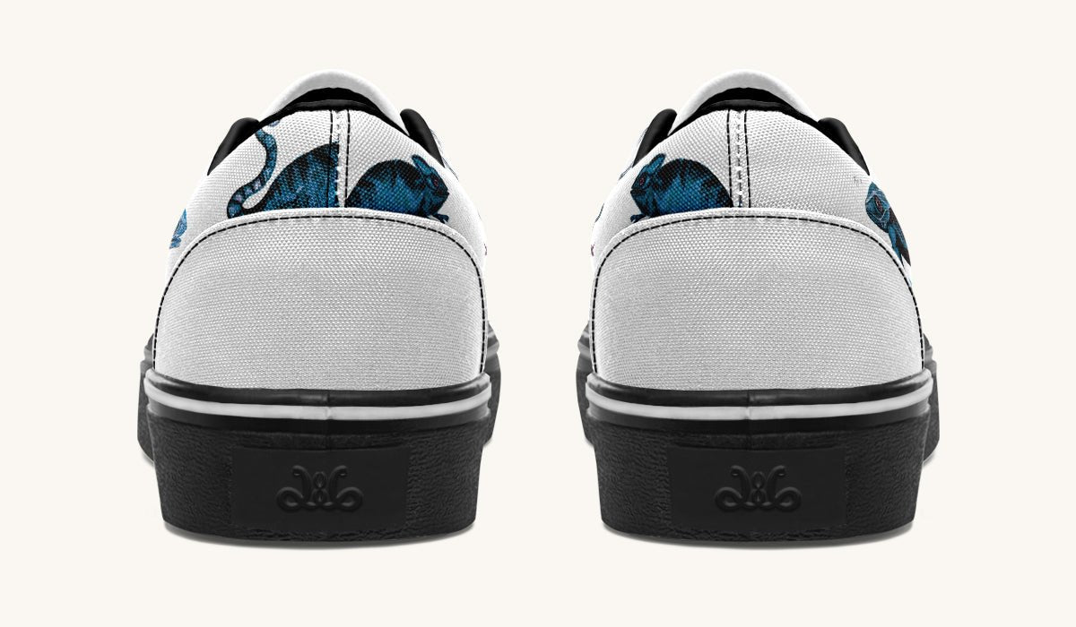 Reptilian In Bloom Blue White Classic Shoes - Jaded Lament