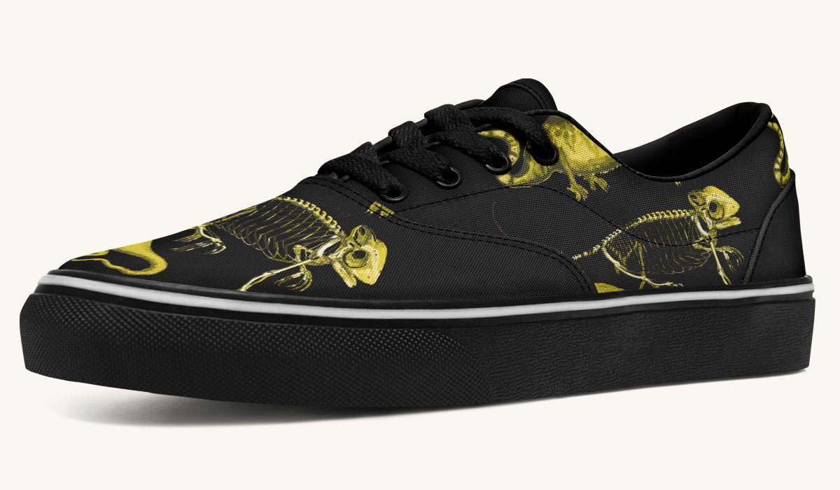 Reptilian In Bloom Yellow Black Classic Shoes - Jaded Lament