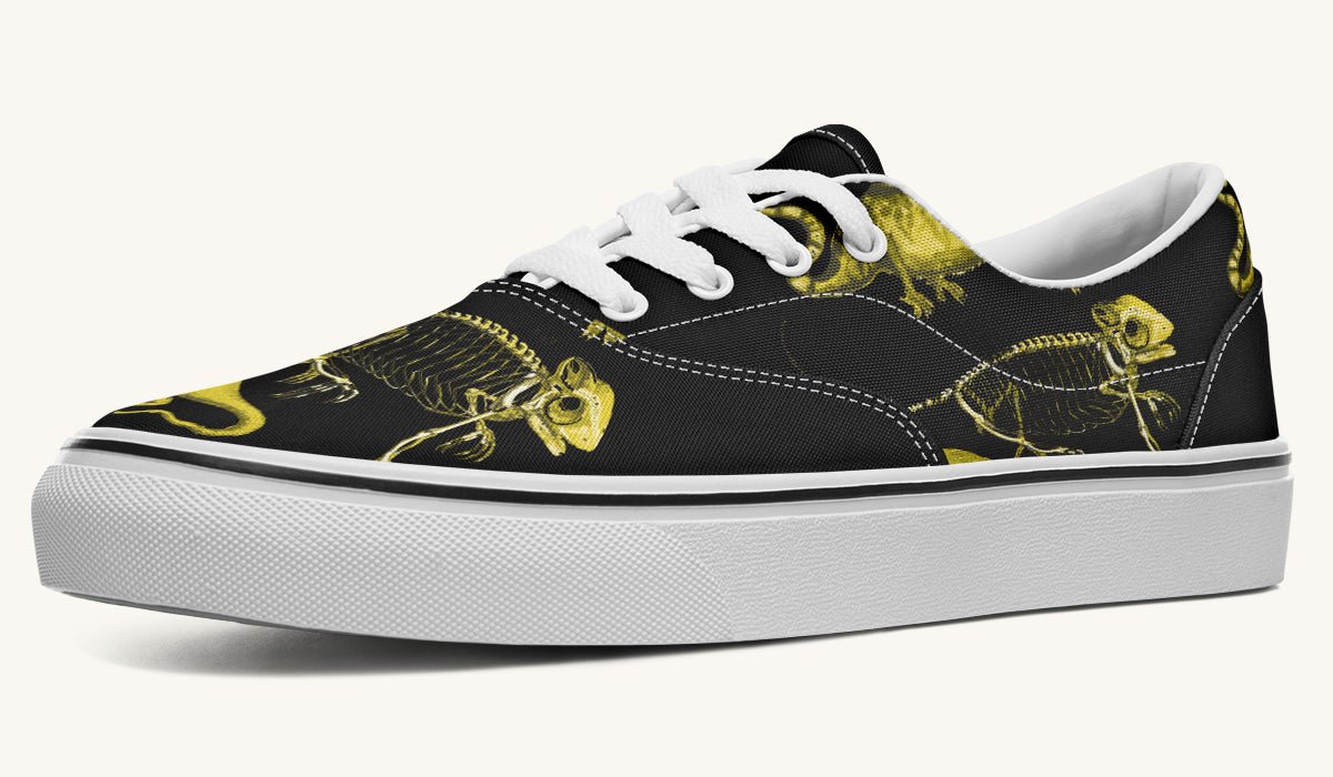 Reptilian In Bloom Yellow Black Classic Shoes - Jaded Lament