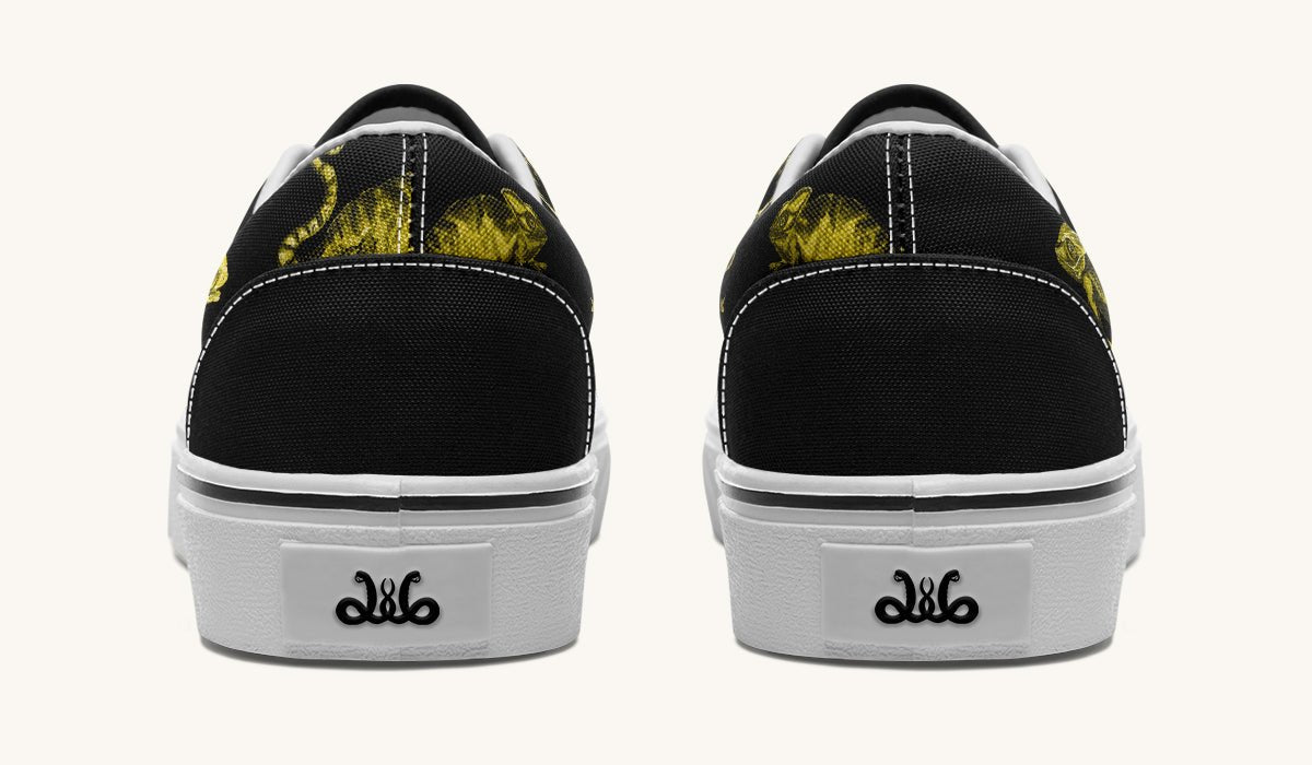 Reptilian In Bloom Yellow Black Classic Shoes - Jaded Lament