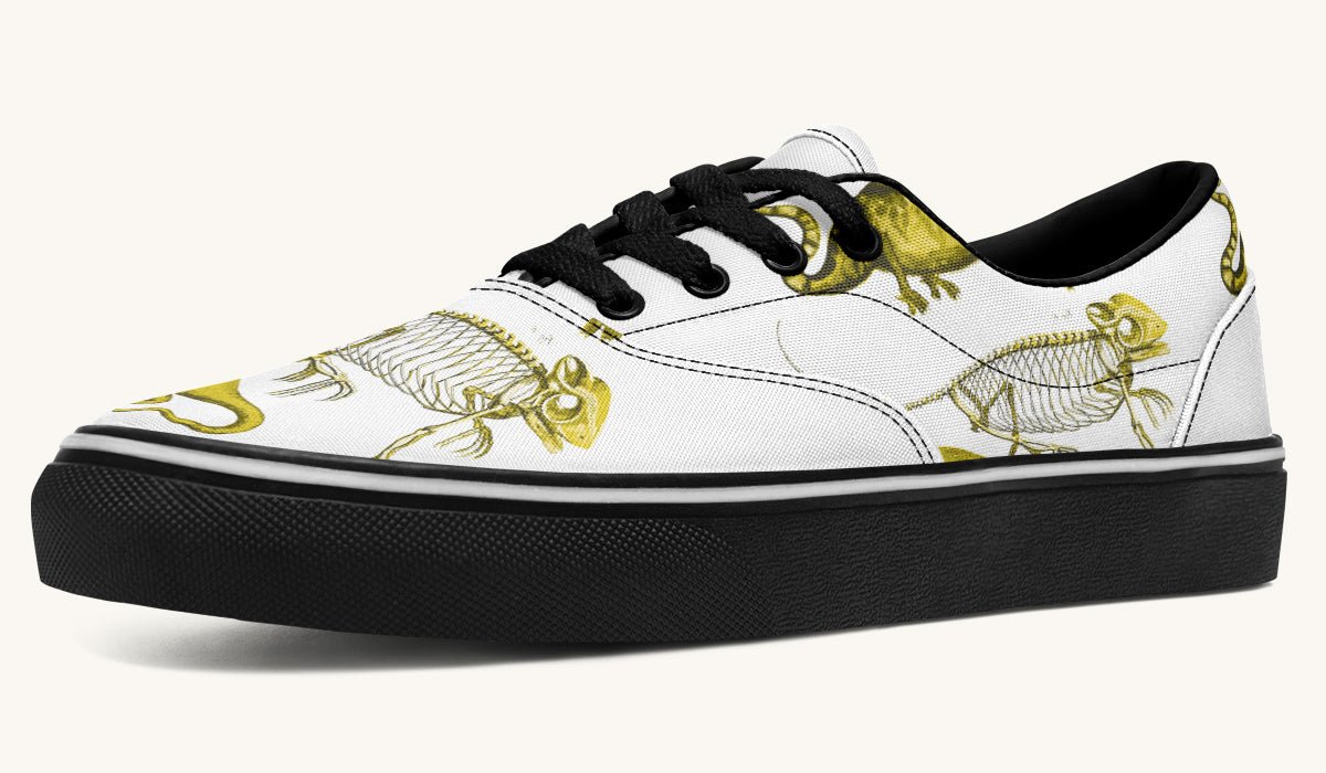Reptilian In Bloom Yellow White Classic Shoes - Jaded Lament