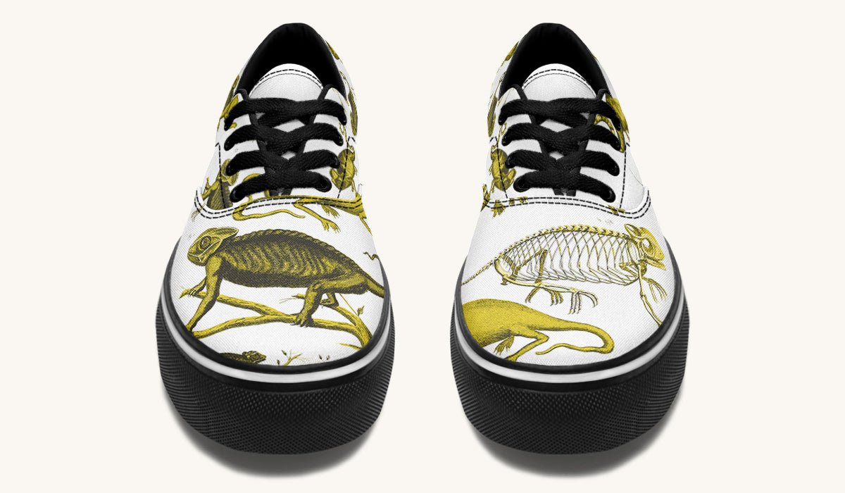 Reptilian In Bloom Yellow White Classic Shoes - Jaded Lament