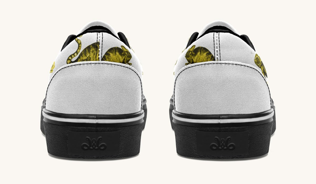 Reptilian In Bloom Yellow White Classic Shoes - Jaded Lament
