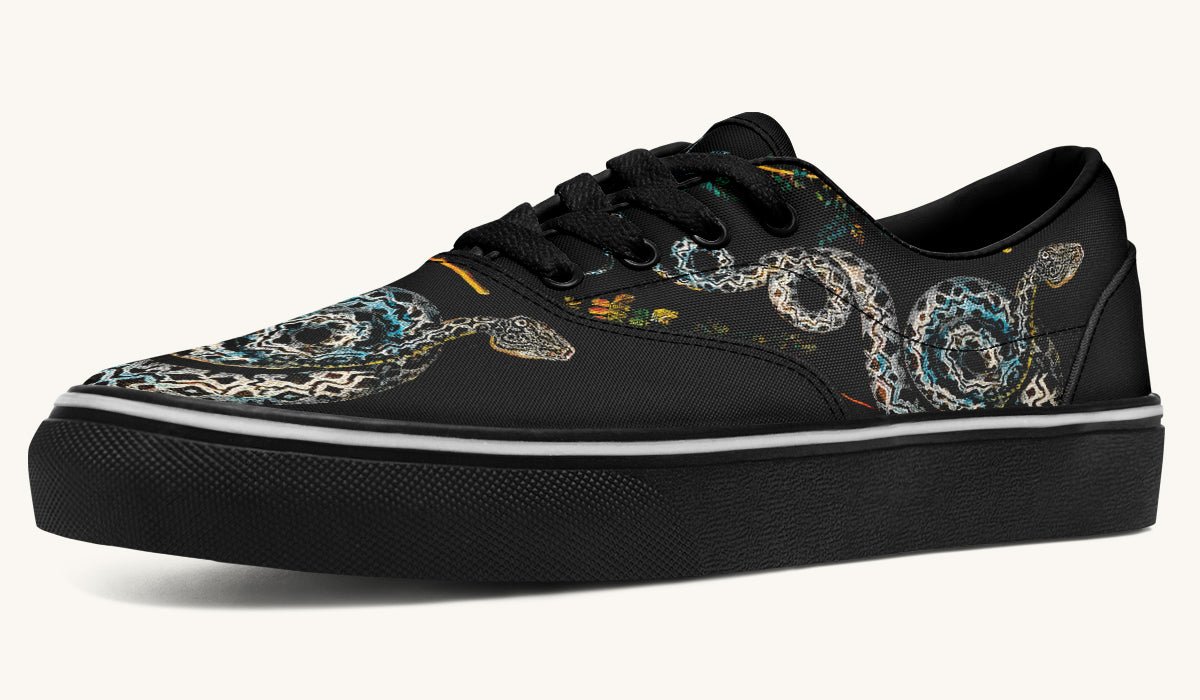 Serpent in Bloom Black Classic Shoes - Jaded Lament