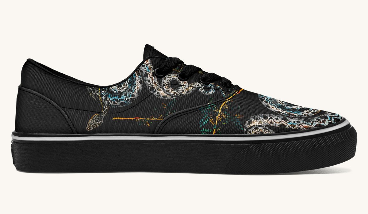 Serpent in Bloom Black Classic Shoes - Jaded Lament