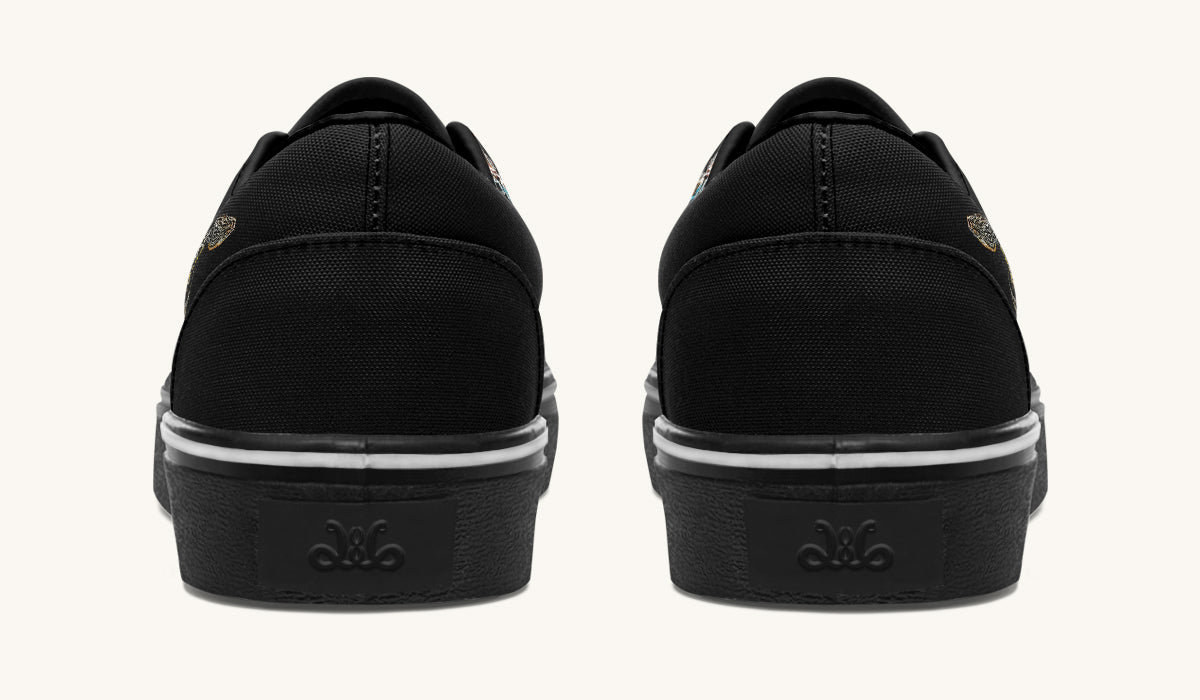Serpent in Bloom Black Classic Shoes - Jaded Lament