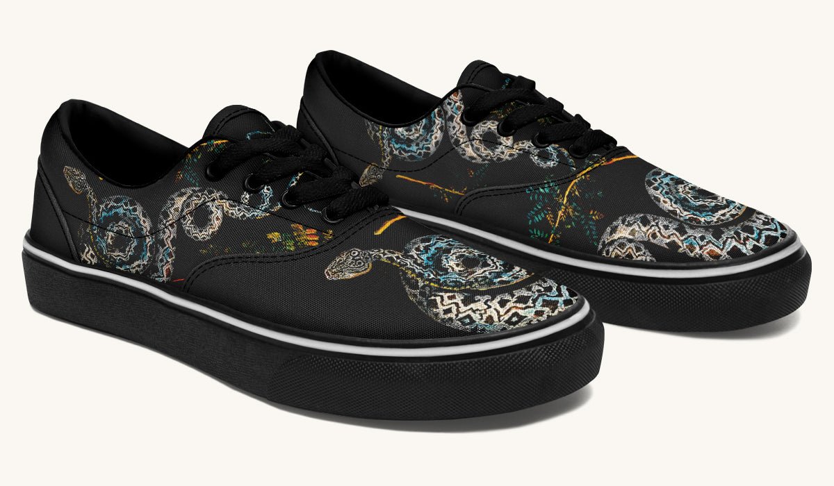 Serpent in Bloom Black Classic Shoes - Jaded Lament