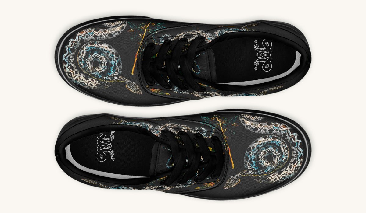 Serpent in Bloom Black Classic Shoes - Jaded Lament