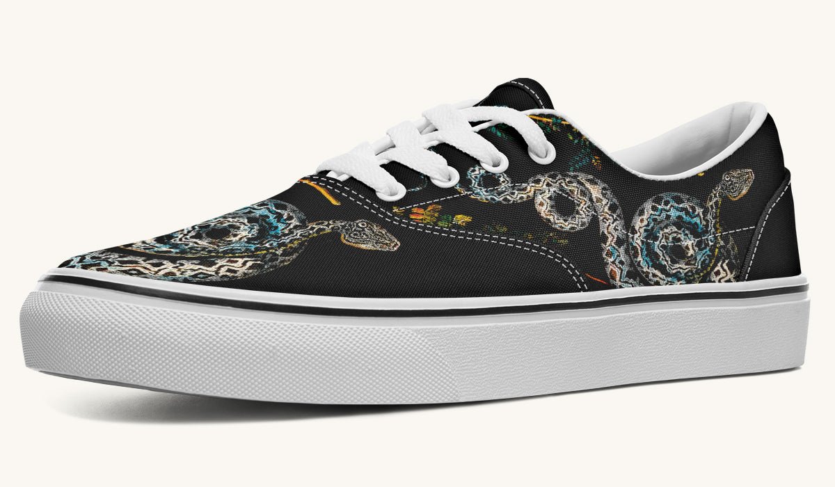 Serpent in Bloom Black Classic Shoes - Jaded Lament