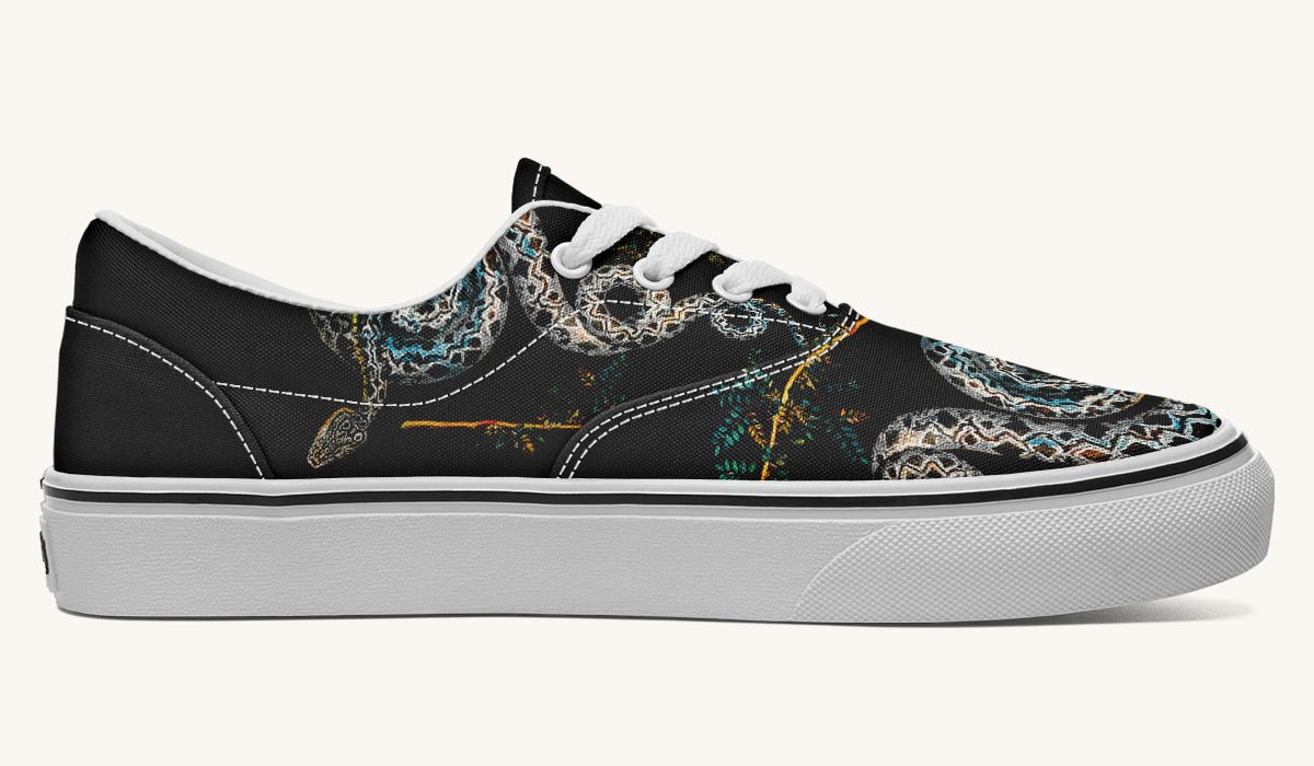 Serpent in Bloom Black Classic Shoes - Jaded Lament