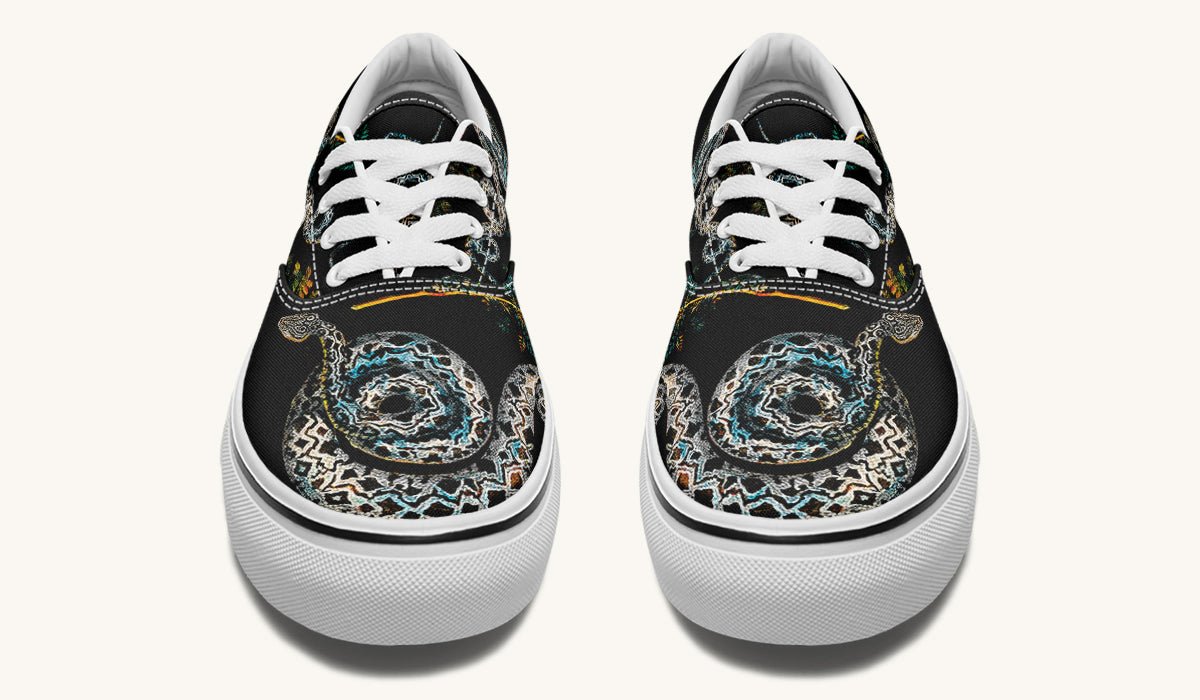 Serpent in Bloom Black Classic Shoes - Jaded Lament