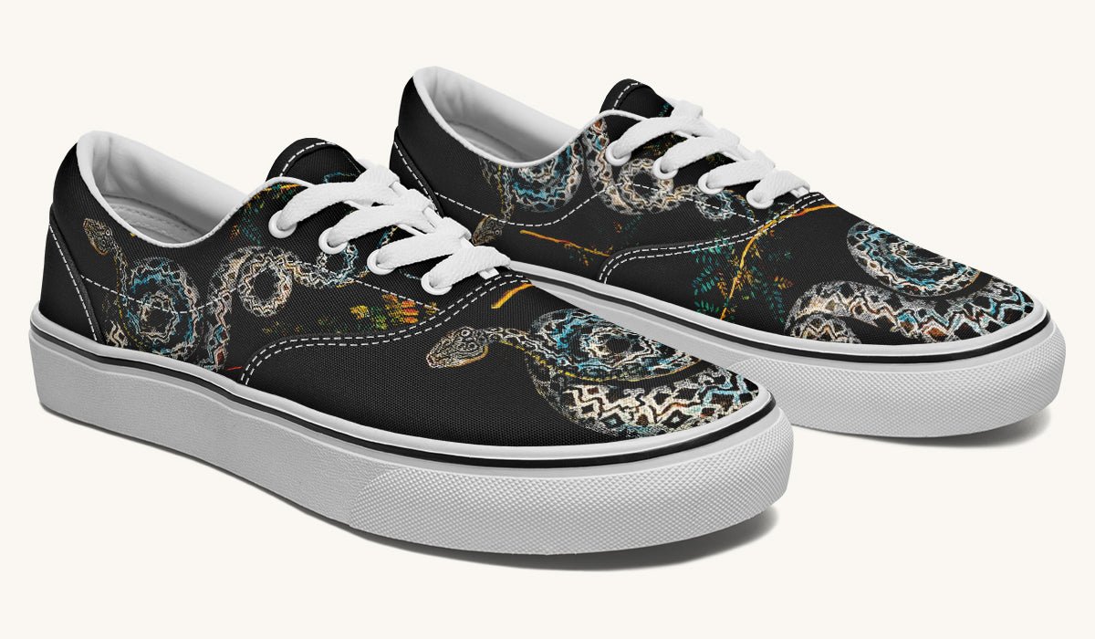 Serpent in Bloom Black Classic Shoes - Jaded Lament