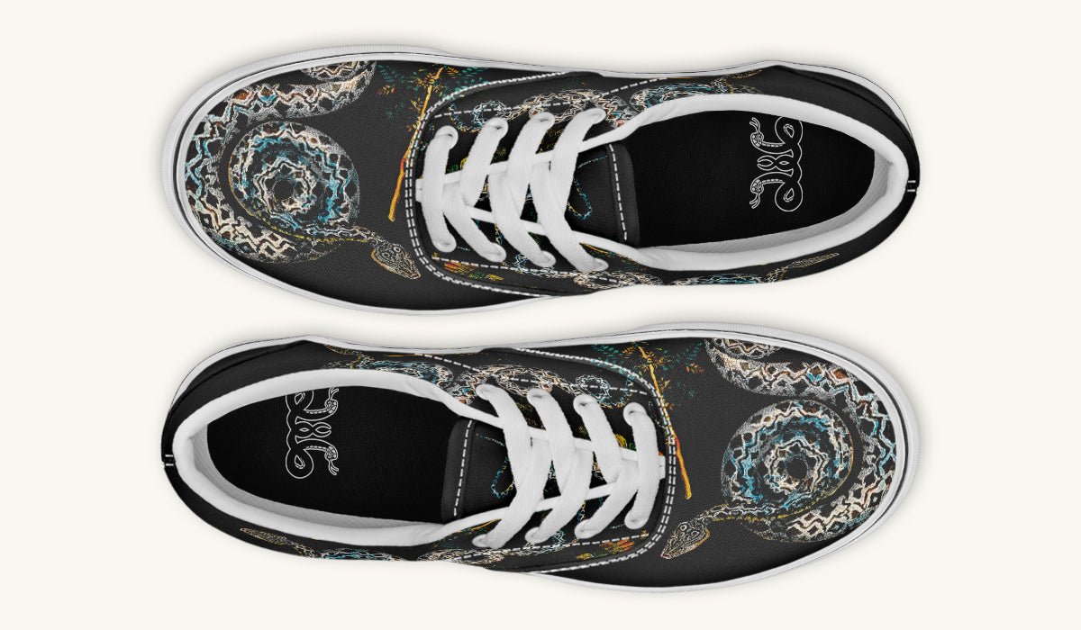 Serpent in Bloom Black Classic Shoes - Jaded Lament