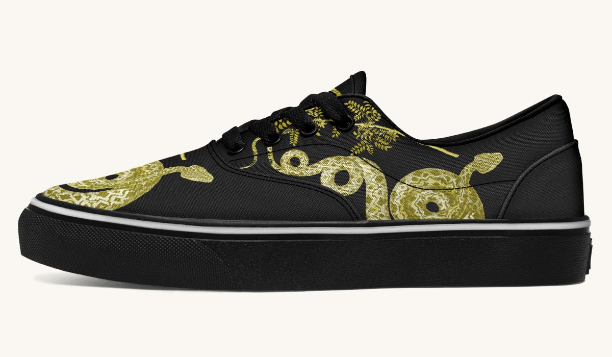Serpent in Bloom Gold Classic Shoes - Jaded Lament